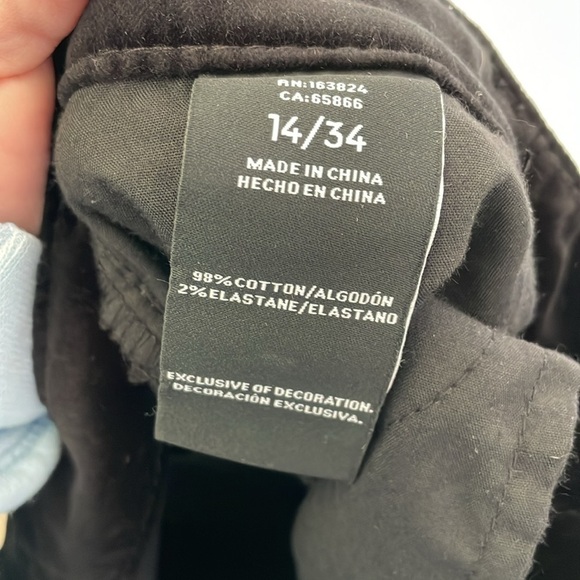 Well Worn Black Velvet Straight Leg High Rise Pants size 14/34 - Picture 6 of 13